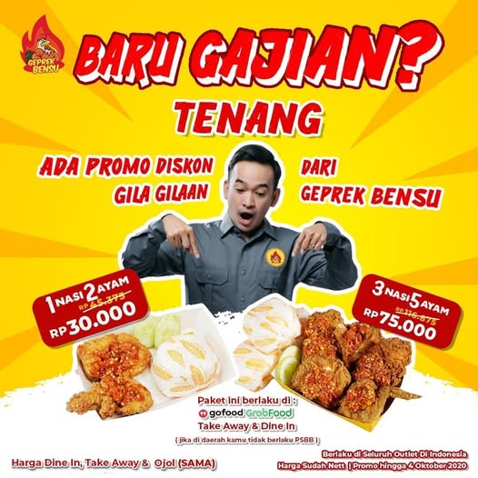 Promo Gajian Geprek Bensu